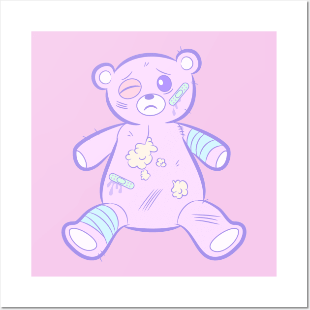 Pastel Goth Sad Bear Wall Art by AtomicBullfrog